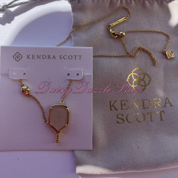 ✨Kendra Scott Pickleball Gold Short Pendant Necklace Ivory Mother-of-Pearl New✨ - Picture 6 of 7